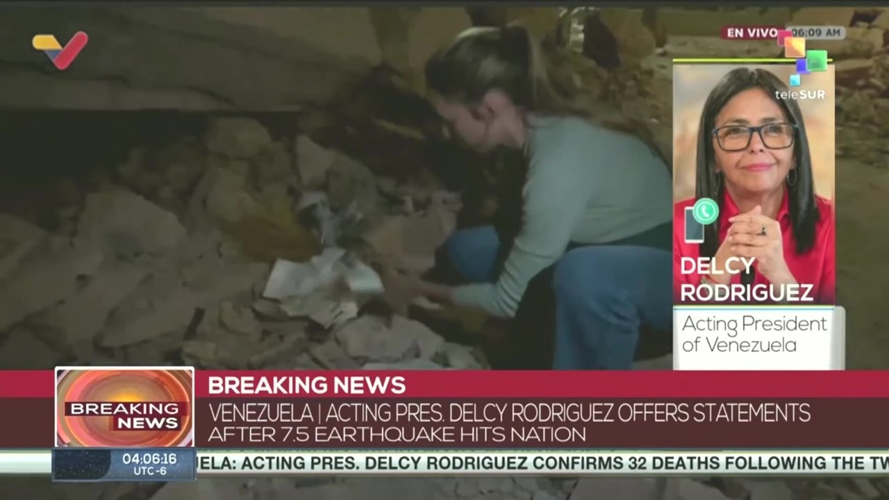 Acting president Delcy Rodriguez announces the creation of a $200 million aid fund