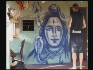 Artof Popof graff en Inde Gokarna 2005 "SHIVA"
