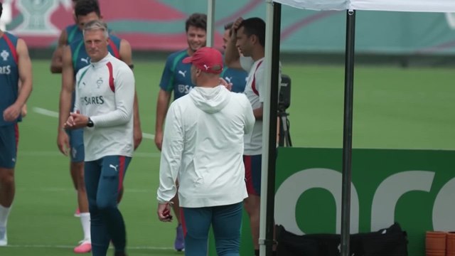 Portugal training after Cristiano Ronaldo goal record