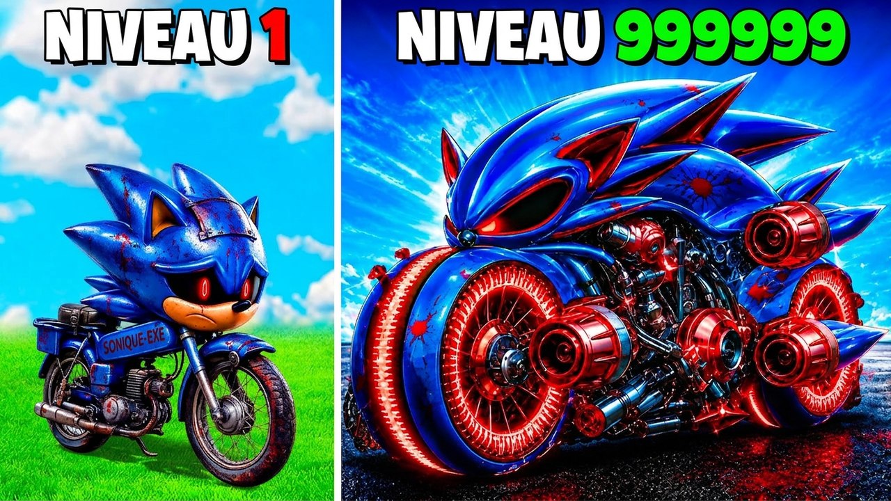 La moto de Sonic.EXE passe du niveau 1 au niveau 1 000 000 dans GTA 5 ! (Mod Sonic le film)