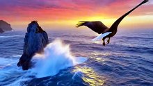 Eagle Over the Ocean