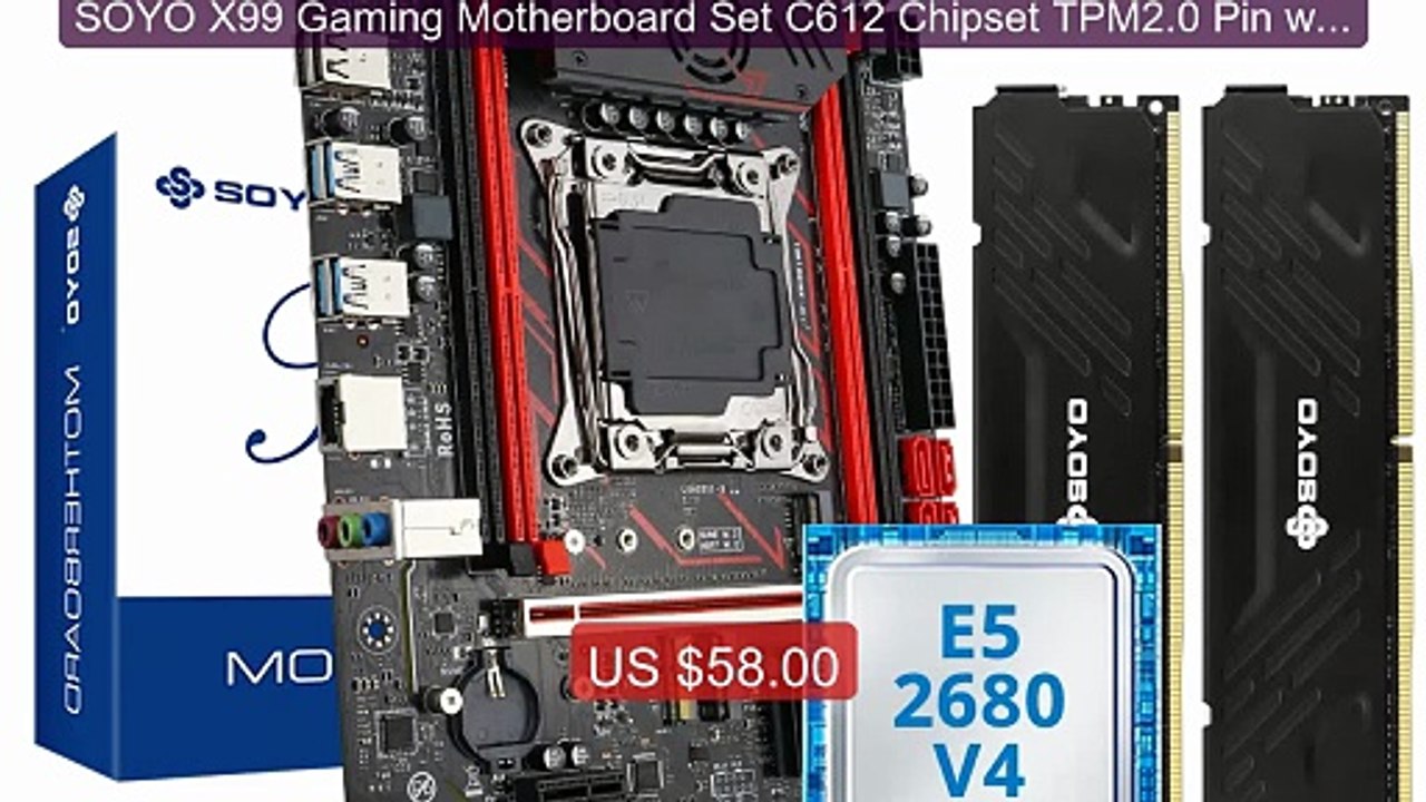 SOYO X99 Gaming Motherboard Set C612 Chipset TPM2.0 Pin with E5 26... -- Best Deal 2026 | Shop Now!