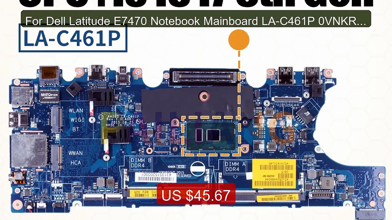 For Dell Latitude E7470 Notebook Mainboard LA-C461P 0VNKRJ 0DGYY5 ... -- Best Deal 2026 | Shop Now!