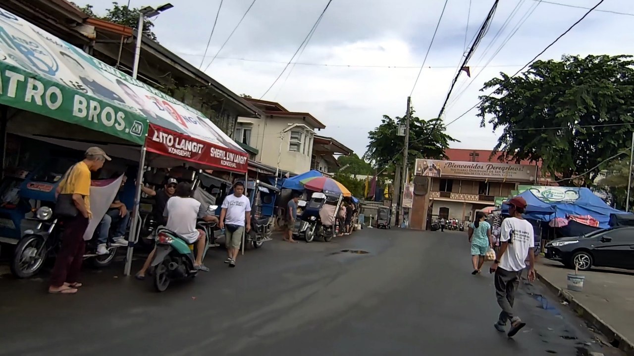 Church Front on Santa Cruz Street in Tanza, Cavite, Philippines