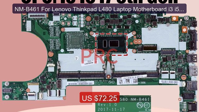 NM-B461 For Lenovo Thinkpad L480 Laptop Motherboard i3 i5 i... Top Pick 2026 | Unbeatable Price!