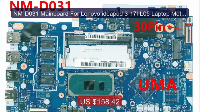 NM-D031 Mainboard For Lenovo ideapad 3-17IIL05 Laptop Motherb... Amazing Value 2026 | Must Have!
