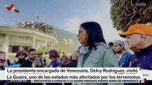 Delcy Rodríguez recorre La Guaira tras terremotos 7.2 y 7.5 en Venezuela