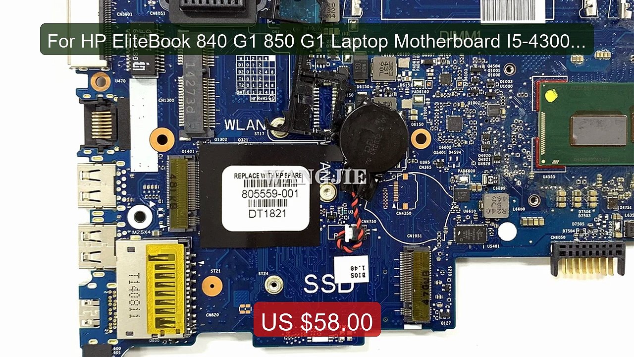 For HP EliteBook 840 G1 850 G1 Laptop Motherboard I5-4300U CPU... -- Hot Deal 2026 | Limited Offer!