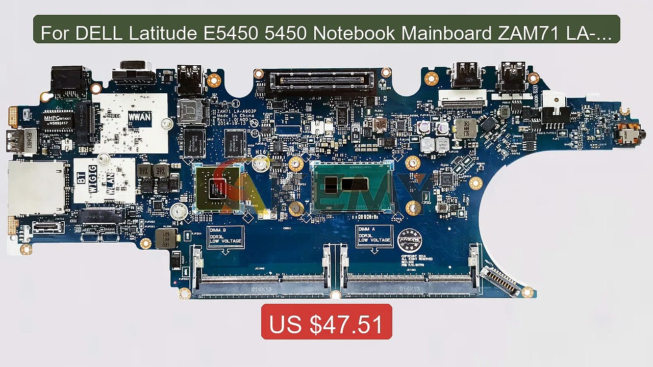 For DELL Latitude E5450 5450 Notebook Mainboard ZAM71 LA-A9... -- Top Pick 2026 | Unbeatable Price!