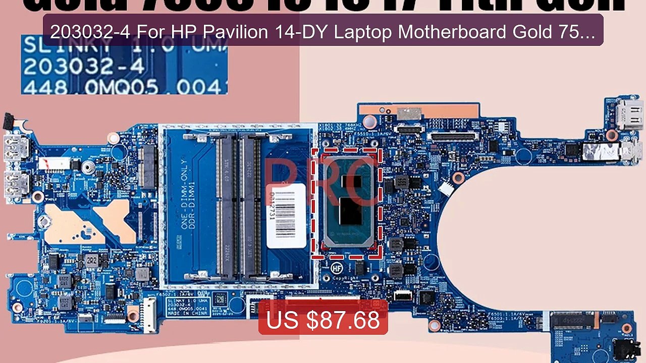 203032-4 For HP Pavilion 14-DY Laptop Motherboard Gold 7505 I3... -- Best Buy 2026 | Great Quality!
