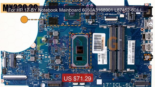 For HP 17-BY Notebook Mainboard 6050A3168901 L87452-601 L87450... Best Buy 2026 | Great Quality!