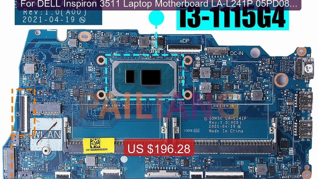 For DELL Inspiron 3511 Laptop Motherboard LA-L241P 05PD08 0042... Hot Deal 2026 | Limited Offer!