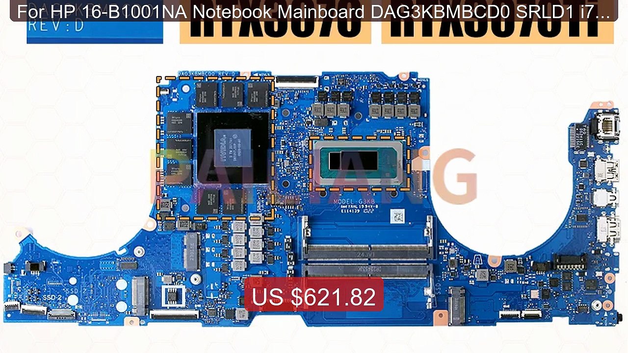 For HP 16-B1001NA Notebook Mainboard DAG3KBMBCD0 SRLD1 i7-127... -- Amazing Value 2026 | Must Have!