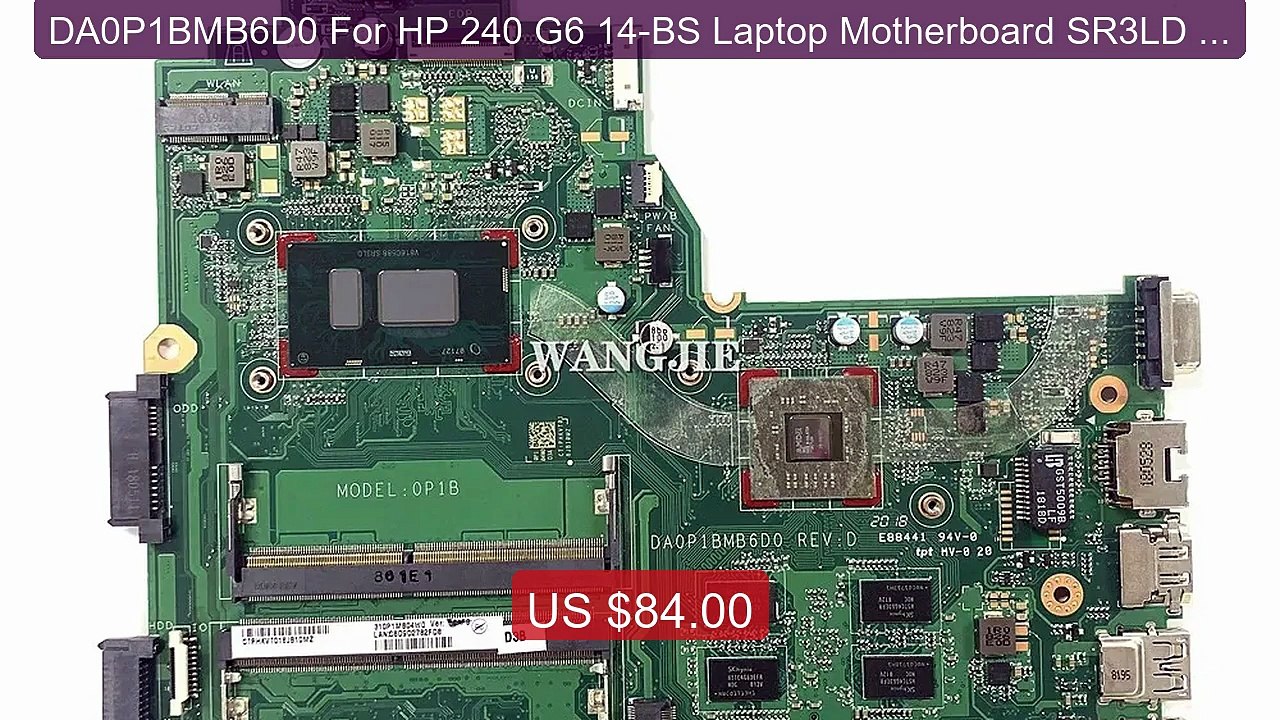 DA0P1BMB6D0 For HP 240 G6 14-BS Laptop Motherboard SR3LD i3-7... -- Amazing Value 2026 | Must Have!