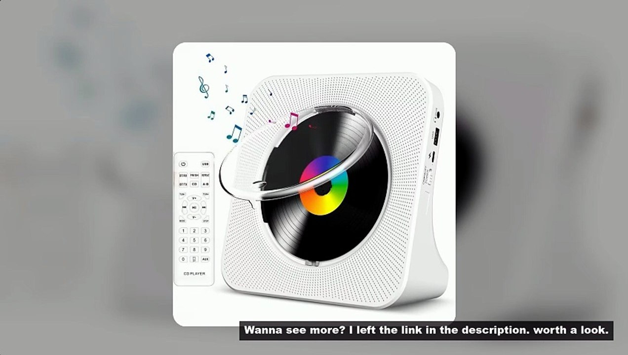 Qoosea Portable Bluetooth Desktop CD Player for Home with Timer Built-in HiFi Speakers with LCD Scre