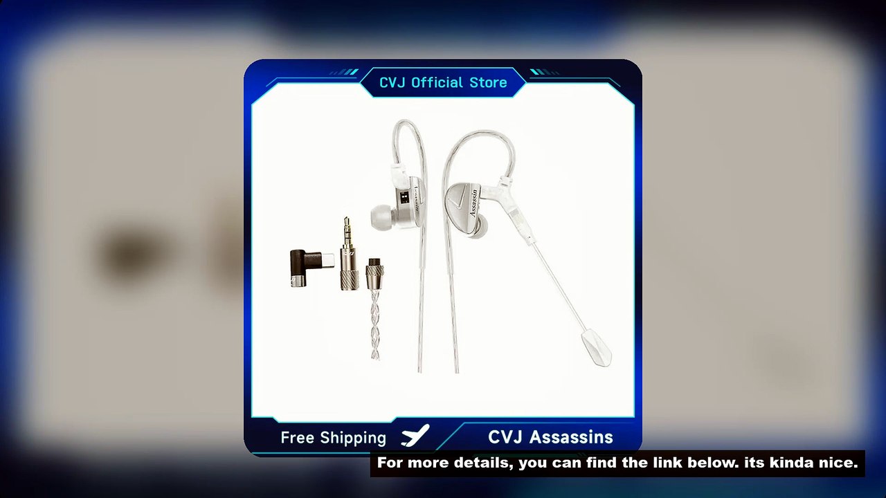 CVJ Assassin Silver in Ear Earphones 1BA+1DD+1Vibrate Game Mode HIFI Microphone Hybrid Tuning Switch