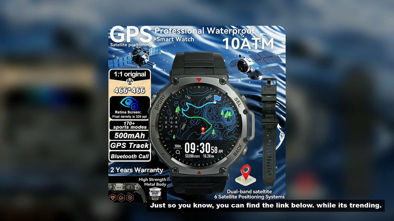 T-Rex 3 GPS Smart Watch 10ATM Waterproof Built-in Dual-band GNSS Compass Military Sport Smartwatch M