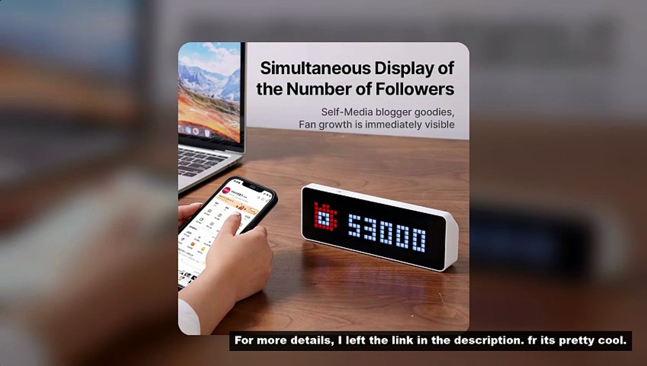 Ulanzi TC001 Smart Pixel Clock Youtube Followers Simultaneous Pixelated Message Display Smart Deskto