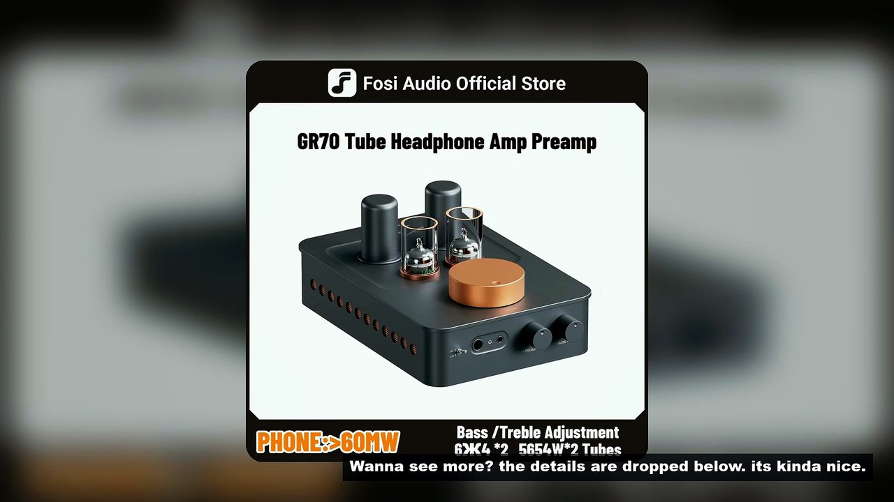 Fosi Audio Tube Headphone Amplifier Preamp Class A Vacuum tube Amp with 5654W*2 & 6?4*2  3.5mm & 6.3