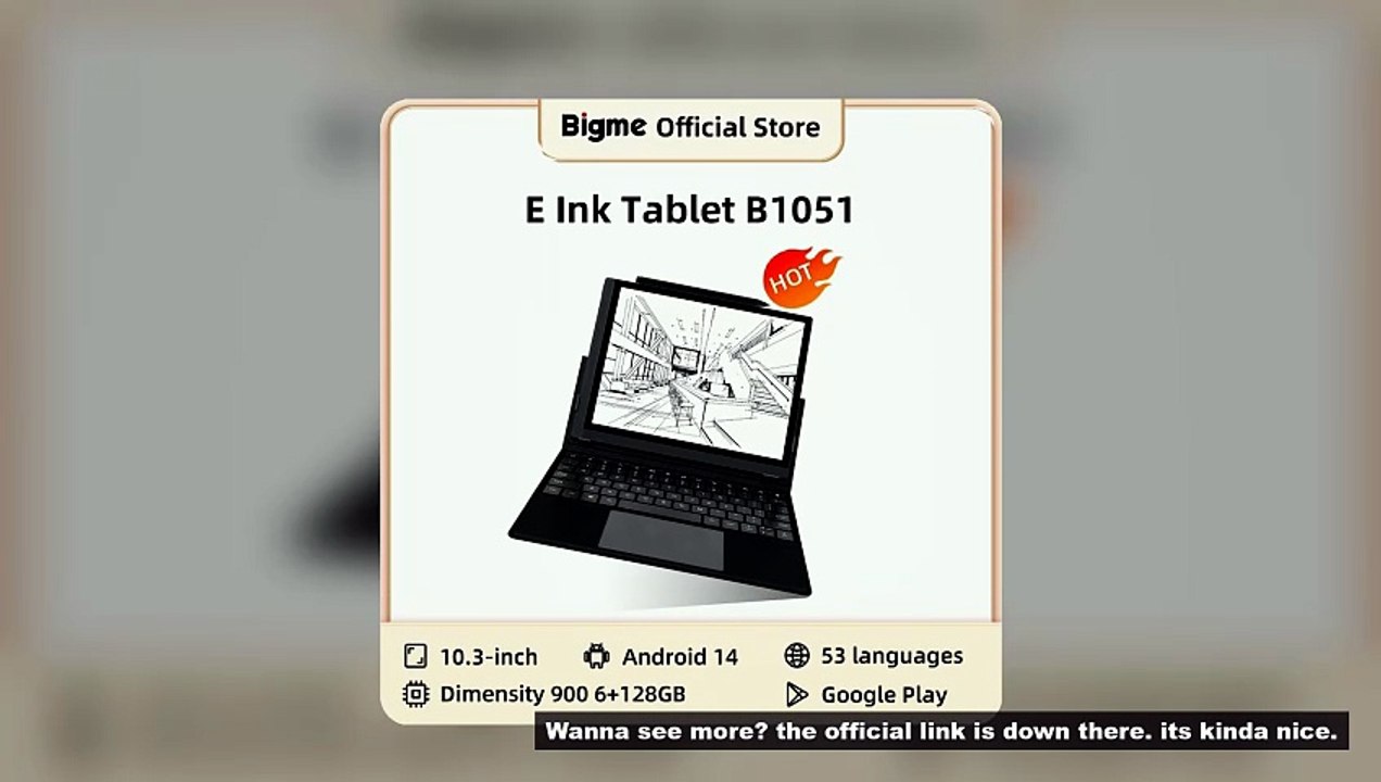 Bigme B1051 10.3'' Ebook Reader Android 14 Electronic Book Tablet Ereader, Demensity 900, 6+128GB E-