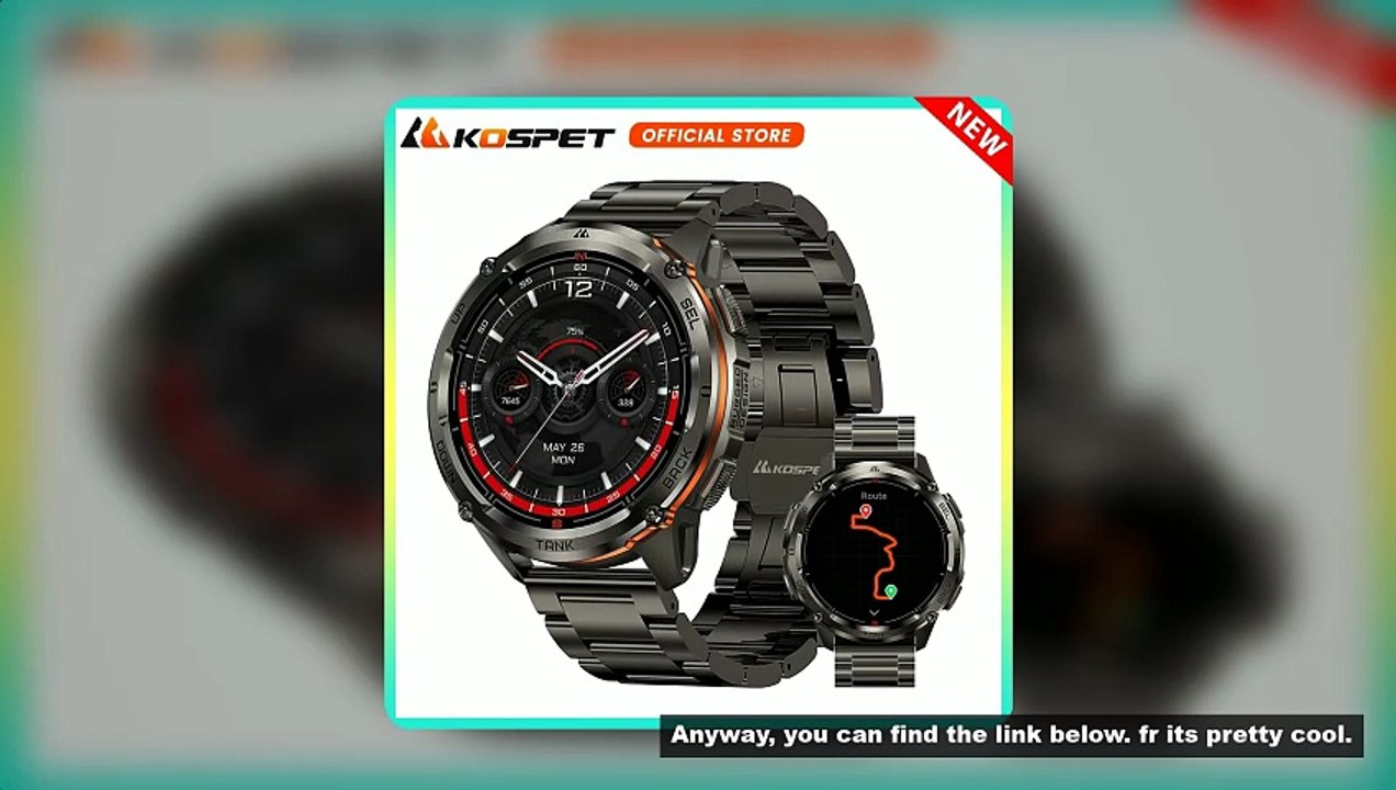KOSPET TANK T3 Ultra 2 GPS Smart Watch For Men Smartwatch Compass Altimeter Barometric 5ATM IP69K Wa