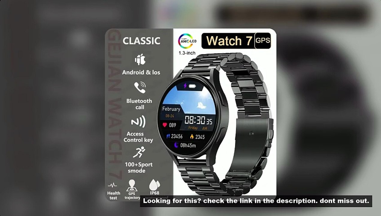 2025 New Men's Health Smart Watch GPS Blood Oxygen Blood Pressure Heart Rate Monitoring Bluetooth Ca