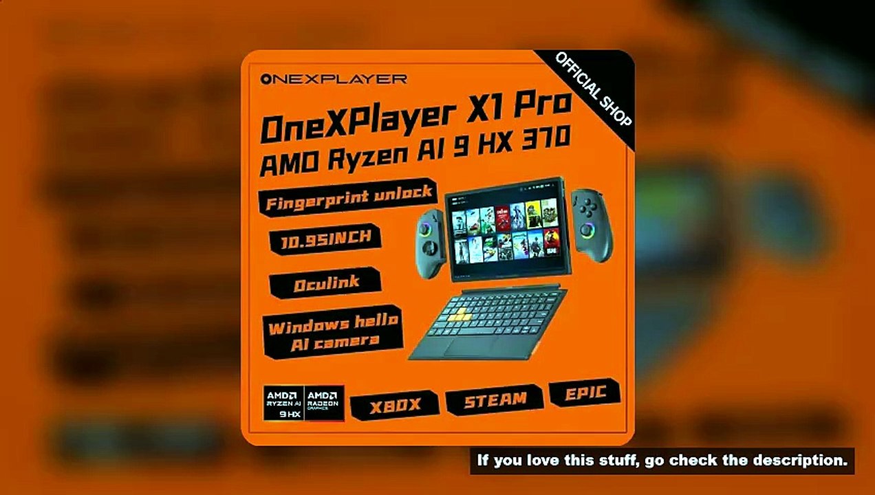 OneXPlayer X1pro AI HX 370 Onexconsole 10.95 Inch  Qculink Laptop Replaceble D-PAD  Wins Hello AI Ca