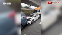 天雨路滑？中山高林口段9車連環撞 8人受傷送醫