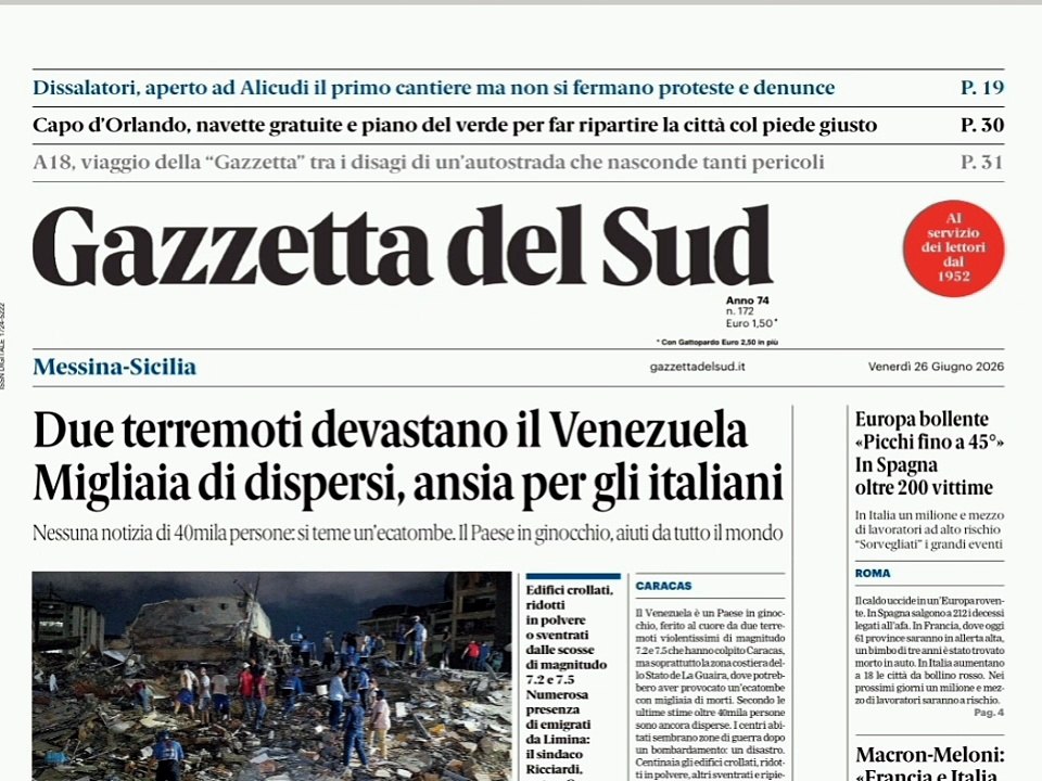 rassegna stampa 26-06-2026 messina