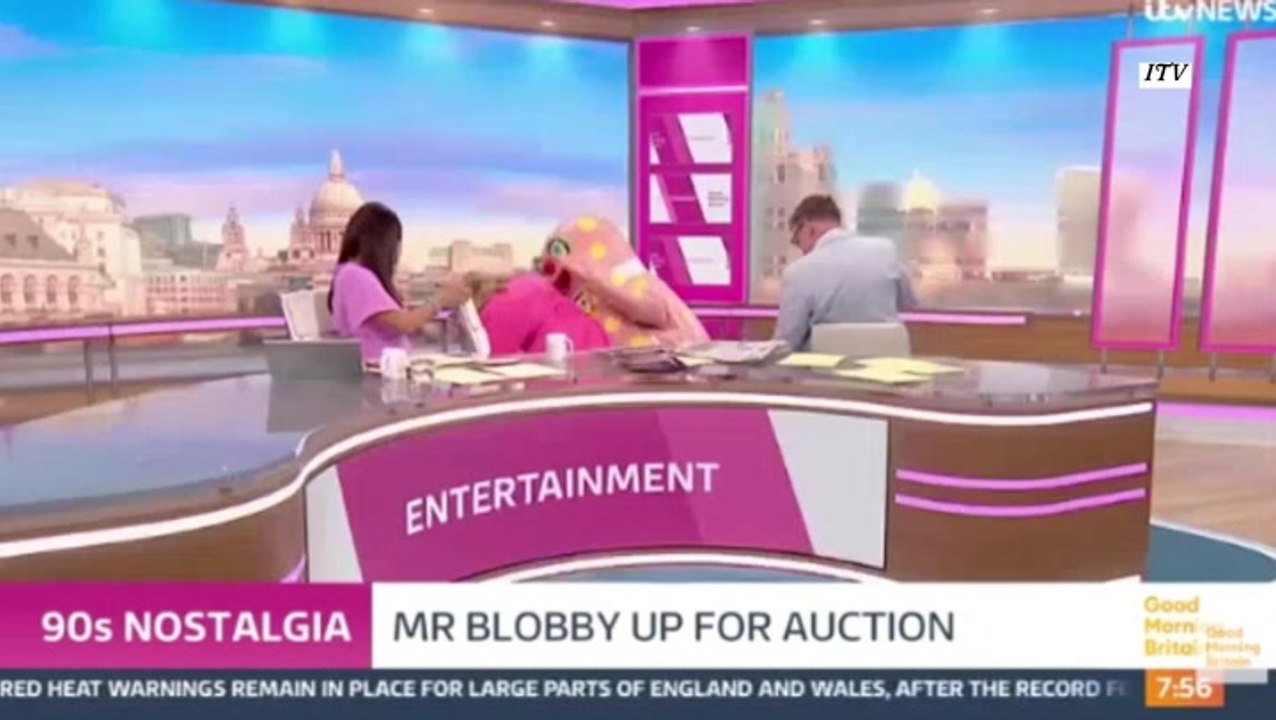Mr Blobby knocks Kate Garraway off chair in another chaotic GMB appearance