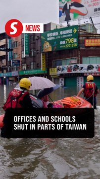 Torrential rain from passing storm shuts down southern Taiwan