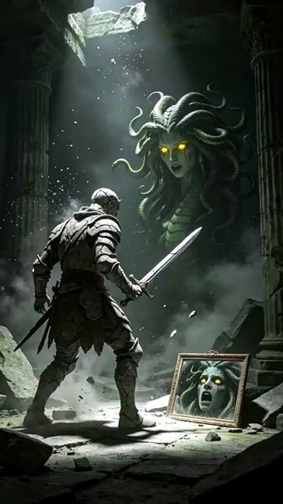 The Moment Medusa Turned a Warrior to Stone 🐍🗿  Cinematic Greek Mythology Short #shorts