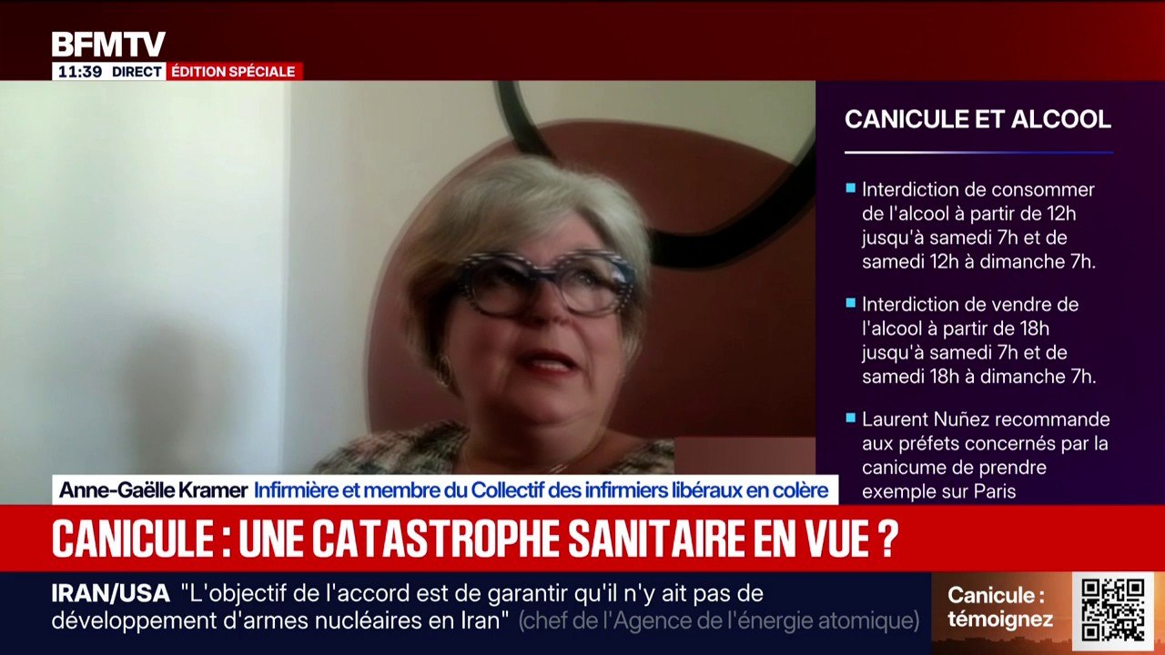 Canicule: mouches sur les plaies, patients déshydratés, "les gens vont de plus en plus mal", raconte Anne-Gaëlle Kramer, du Collectif des infirmiers libéraux en colère