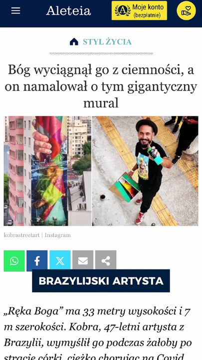 Bóg wyciągnął go z ciemności, a on namalował o tym gigantyczny mural