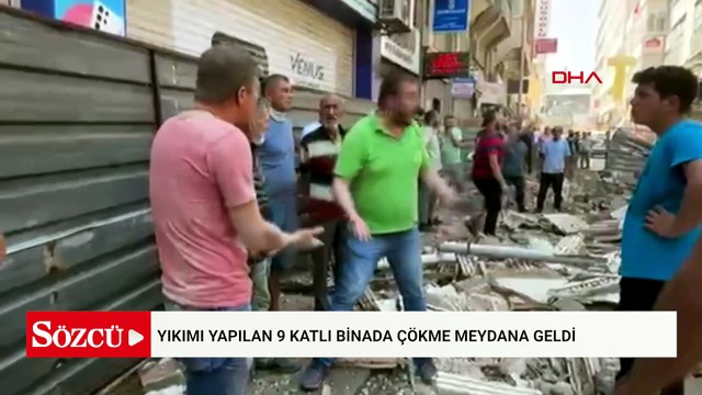 Yıkımı yapılan 9 katlı binada çökme meydana geldi
