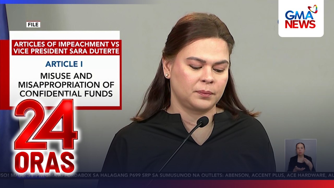 VP Duterte's response to Articles of Impeachment publicized | 24 Oras
