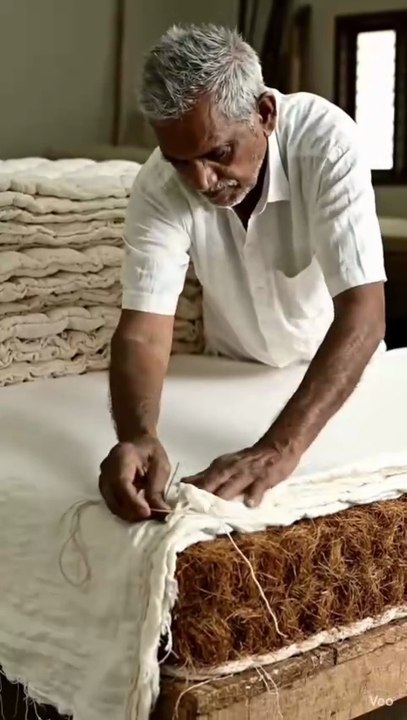 Coir mattress making