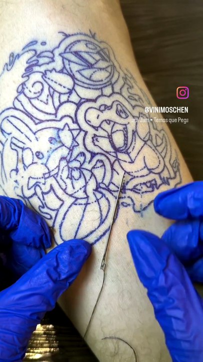 Making tattoo with thread 🧵