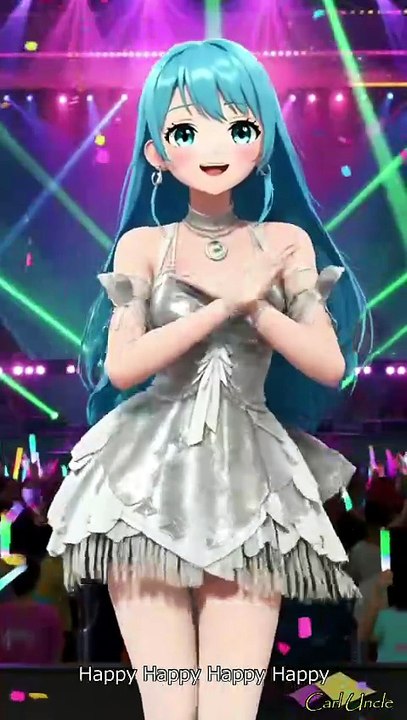🌸 Hatsune Miku – Happy Happy (feat. Hatsune Miku) | Singing to Sakura Petals Ending ✨🎤
