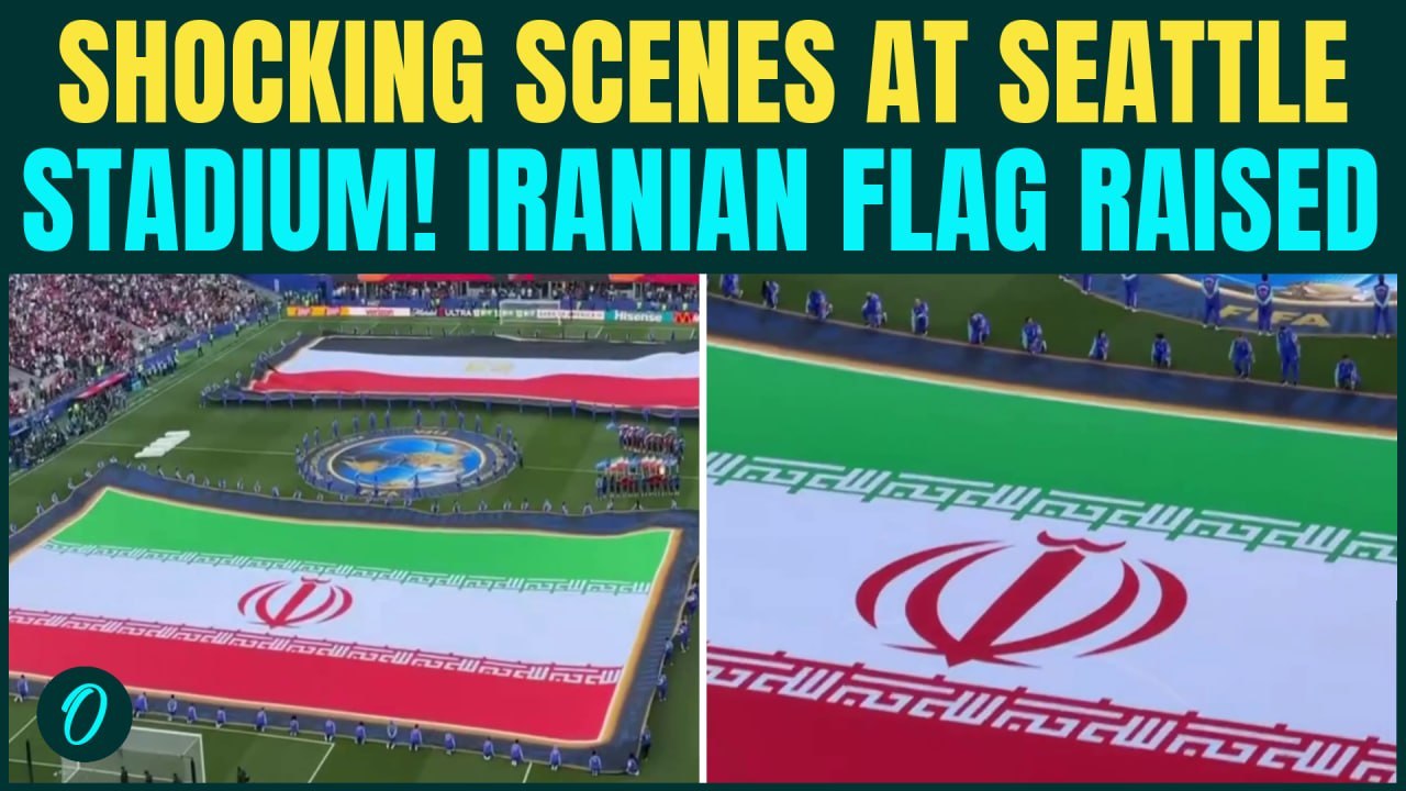 Iranian Flag RAISED In U.S Stadium | Crowd Cheers as Opposition Protesters Rally Outside