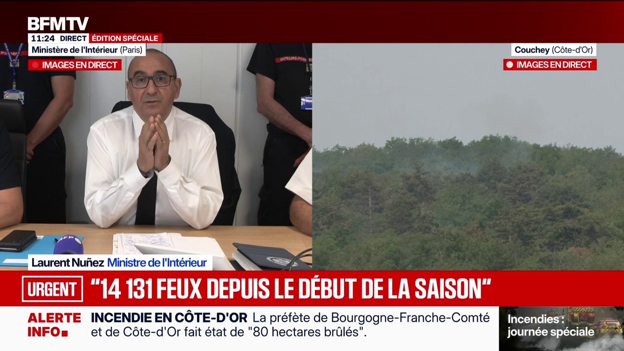 "14.131 feux depuis le début de la saison et 117.000 hectares brûlés", indique Laurent Nuñez, ministre de l’Intérieur