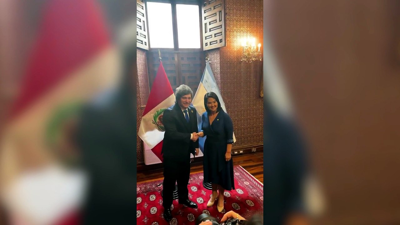 Saludo entre Milei y Keiko Fujimori