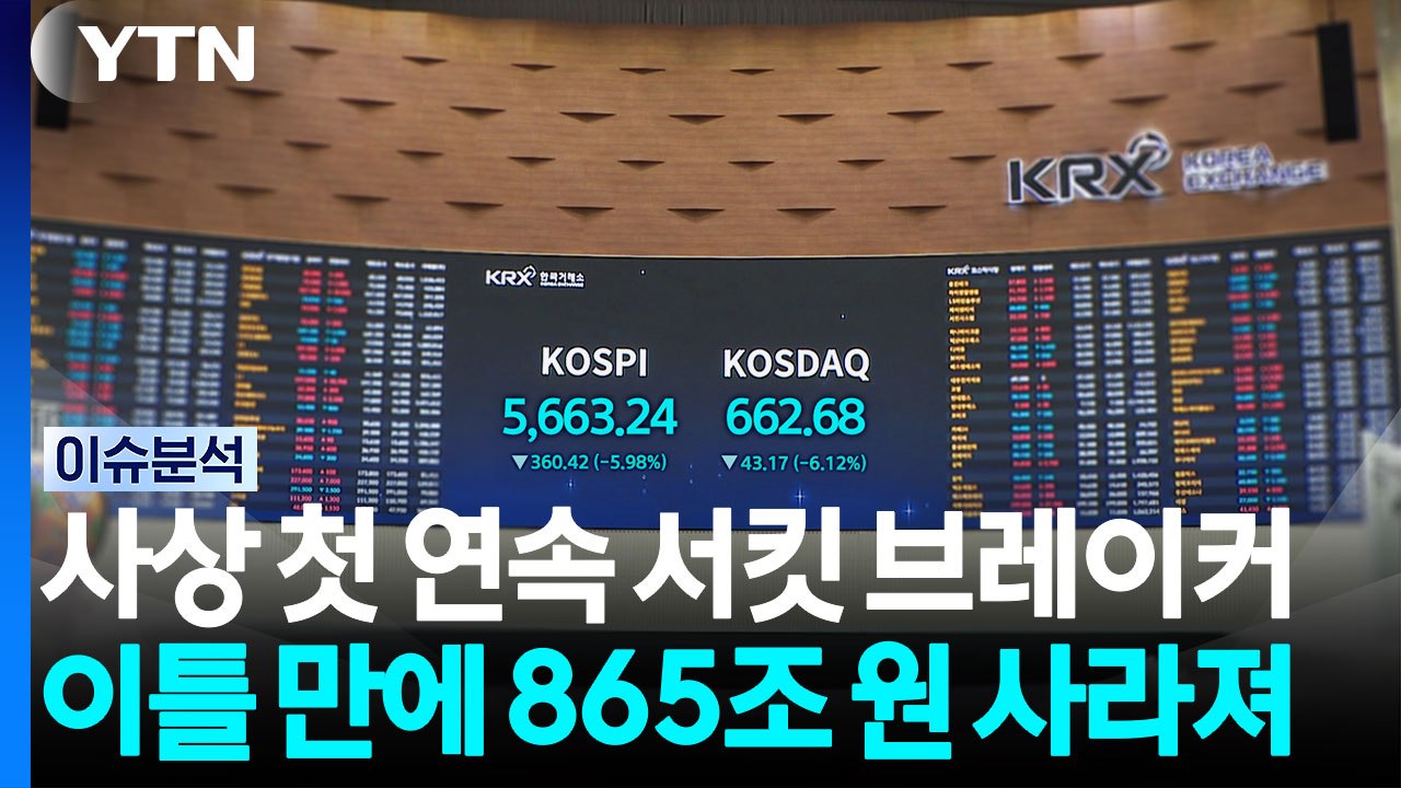 [스타트 경제] 코스피, 사상 첫 이틀 연속 서킷 브레이커...이틀 만에 865조 원...