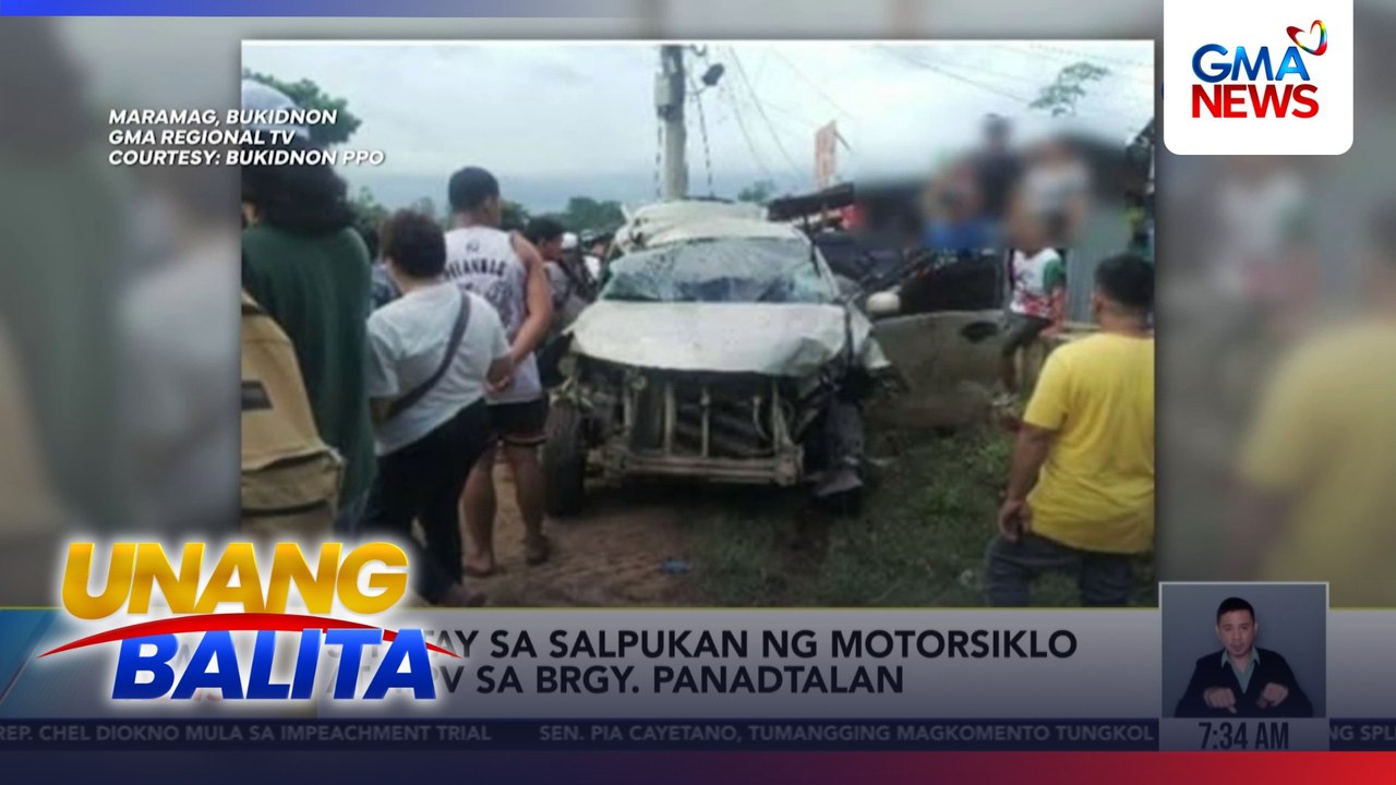 3, patay sa salpukan ng motorsiklo at MPV sa Brgy. Panadtalan | Unang Balita