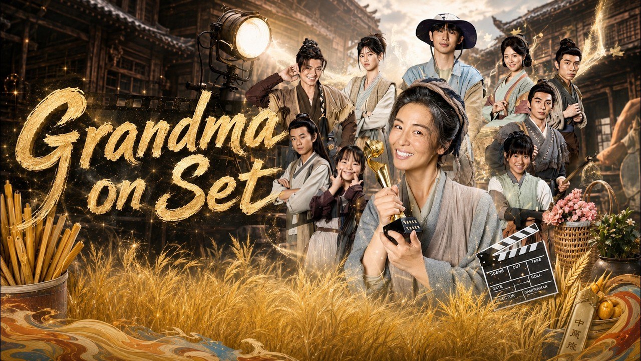 Grandma on set