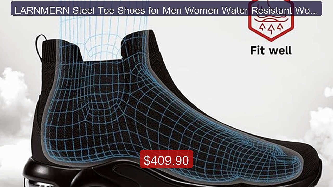 LARNMERN Steel Toe Shoes for Men Women Water Re...
