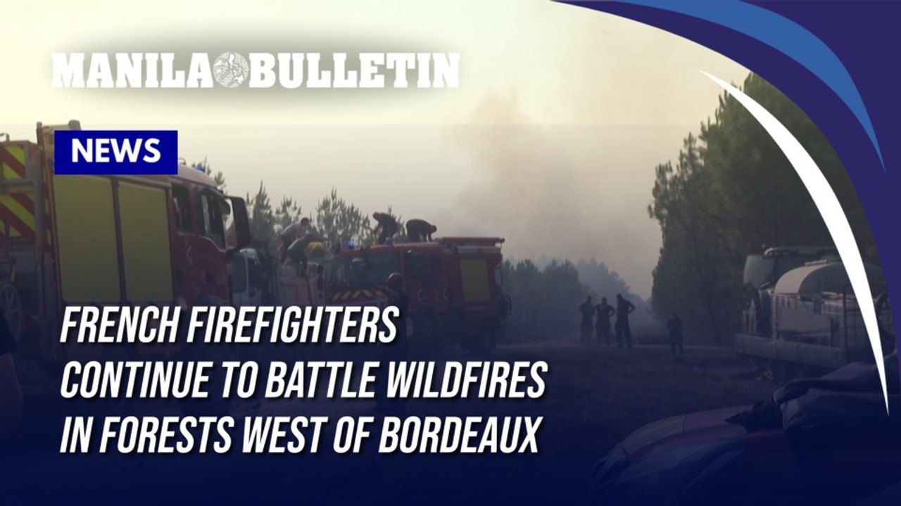 French firefighters continue to battle wildfires in forests west of Bordeaux