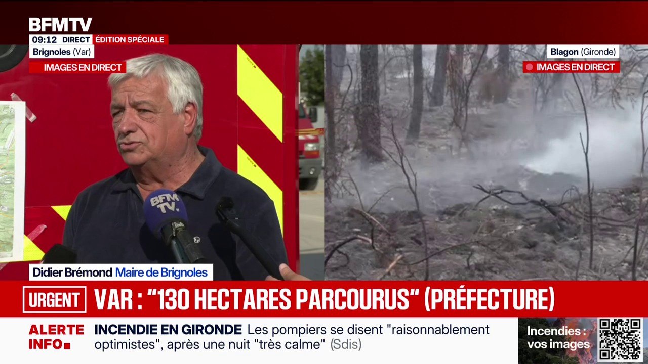 Incendie de Brignoles  (Var): "Ça me paraît difficile qu'on n'imagine pas qu'il y ait la main de l'homme" , déclare le maire de Brignoles