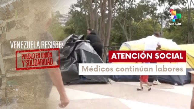 Sobrevivientes en Caracas se refugian en campamento temporal