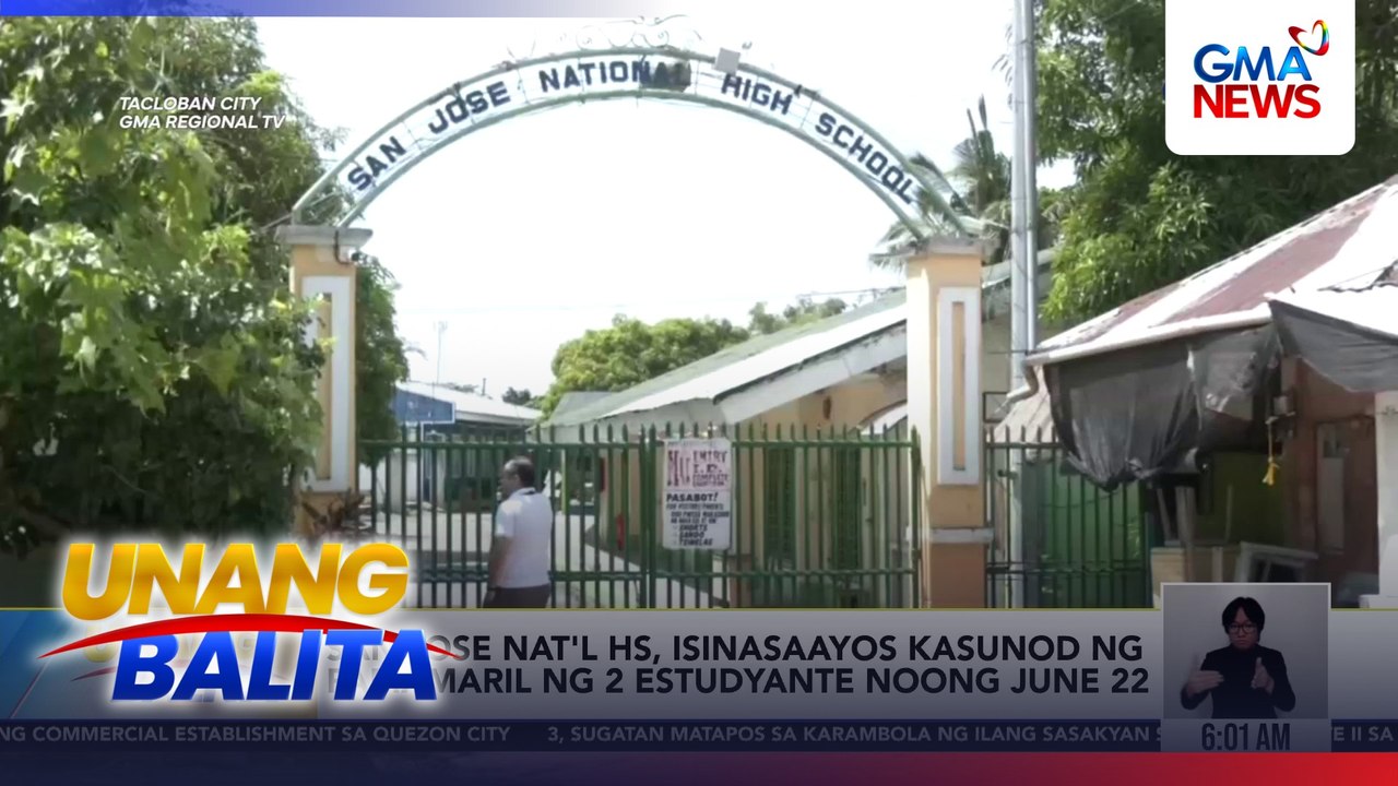 San Jose Nat'l HS, isinasaayos kasunod ng pamamaril ng 2 estudyante noong June 22 | Unang Balita